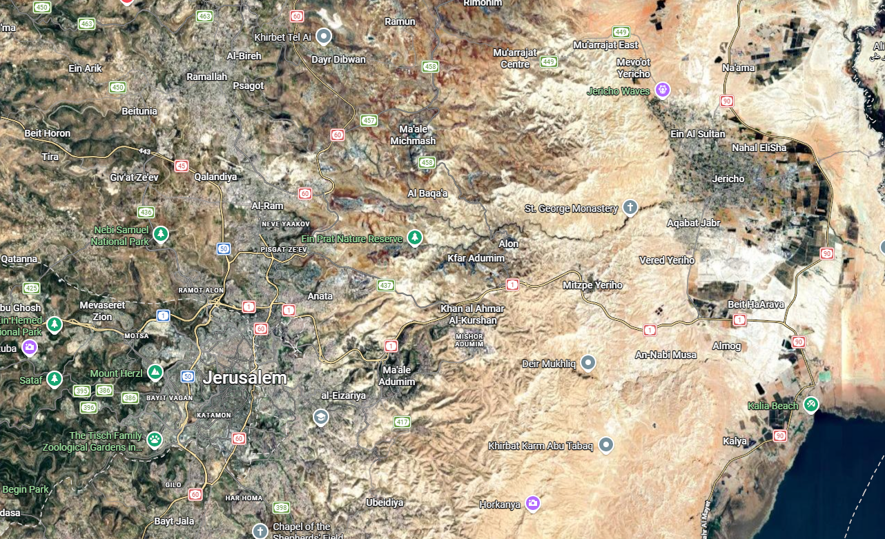 Mark places Jesus and His disciples on the road going up to Jerusalem before this teaching and records their arrival at Jericho immediately afterward. The precise point where Mark 10:45 was spoken is not preserved.